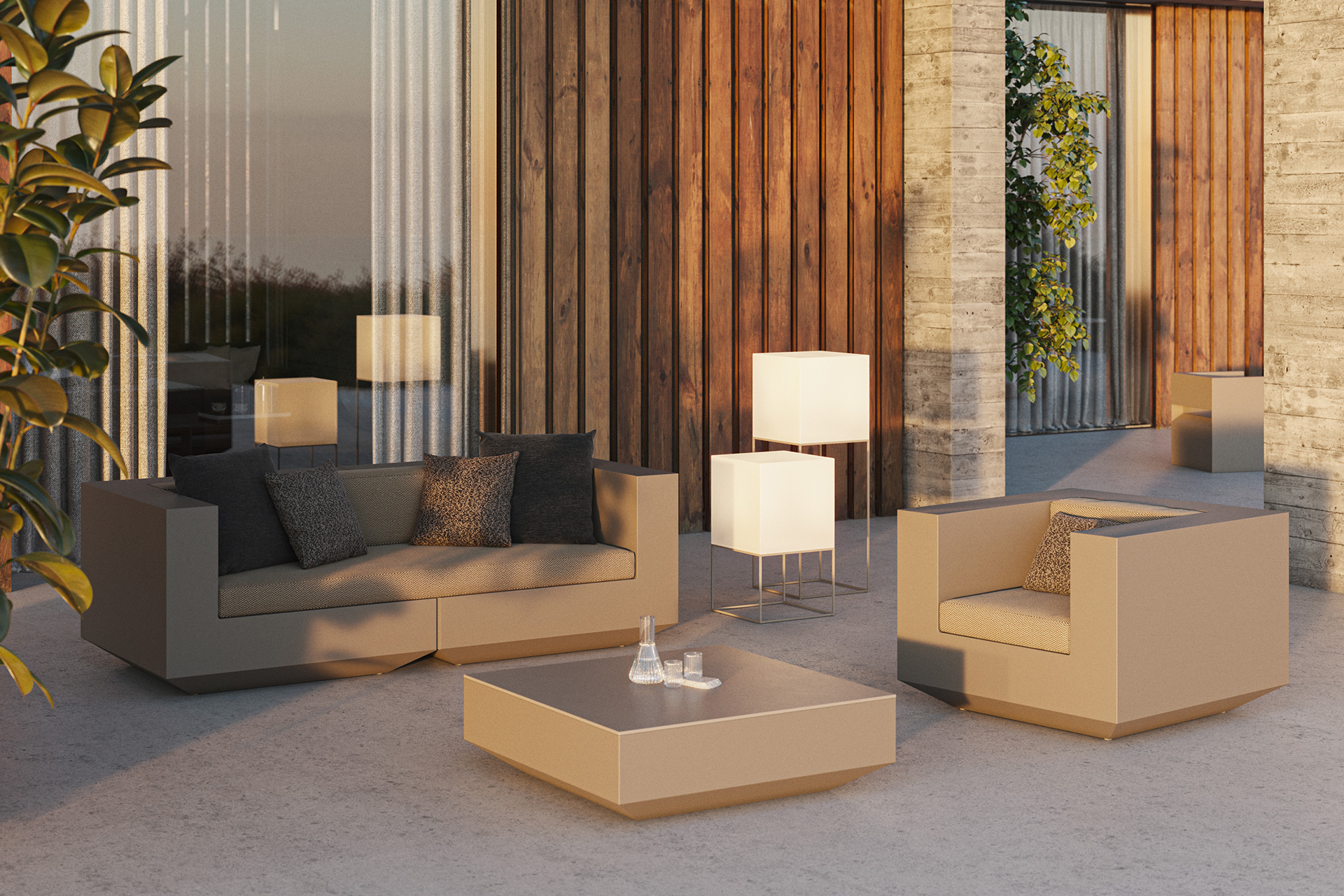 Vela klubska miza 80x80x30 - Vondom Barski stoli in tabureji