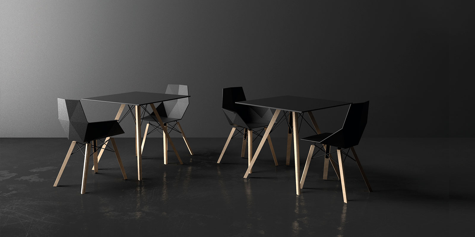 Mesa cuadrada Faz Wood lounge table. Vondom