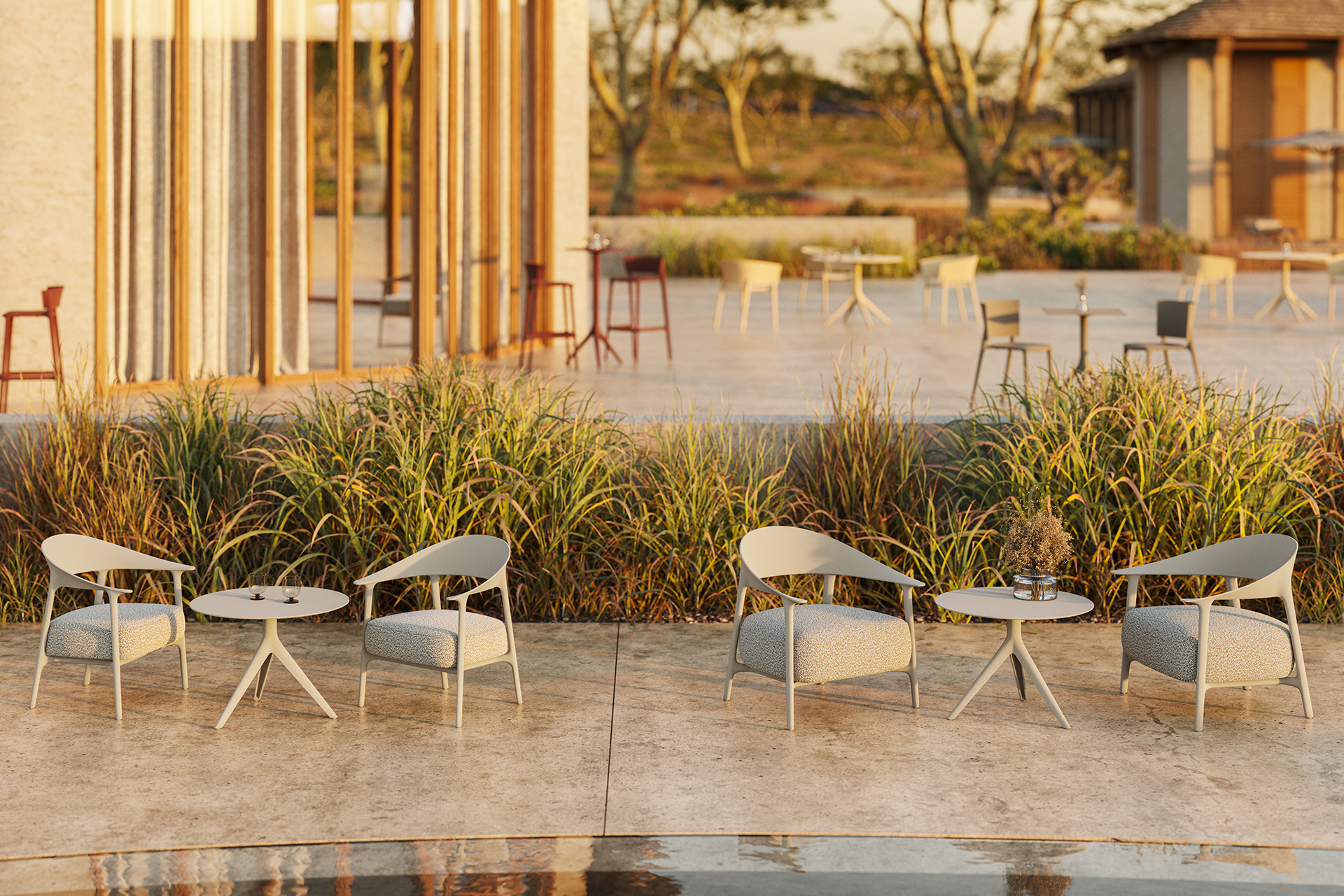 Africa nizek Upholstered naslanjač - Vondom Stoli