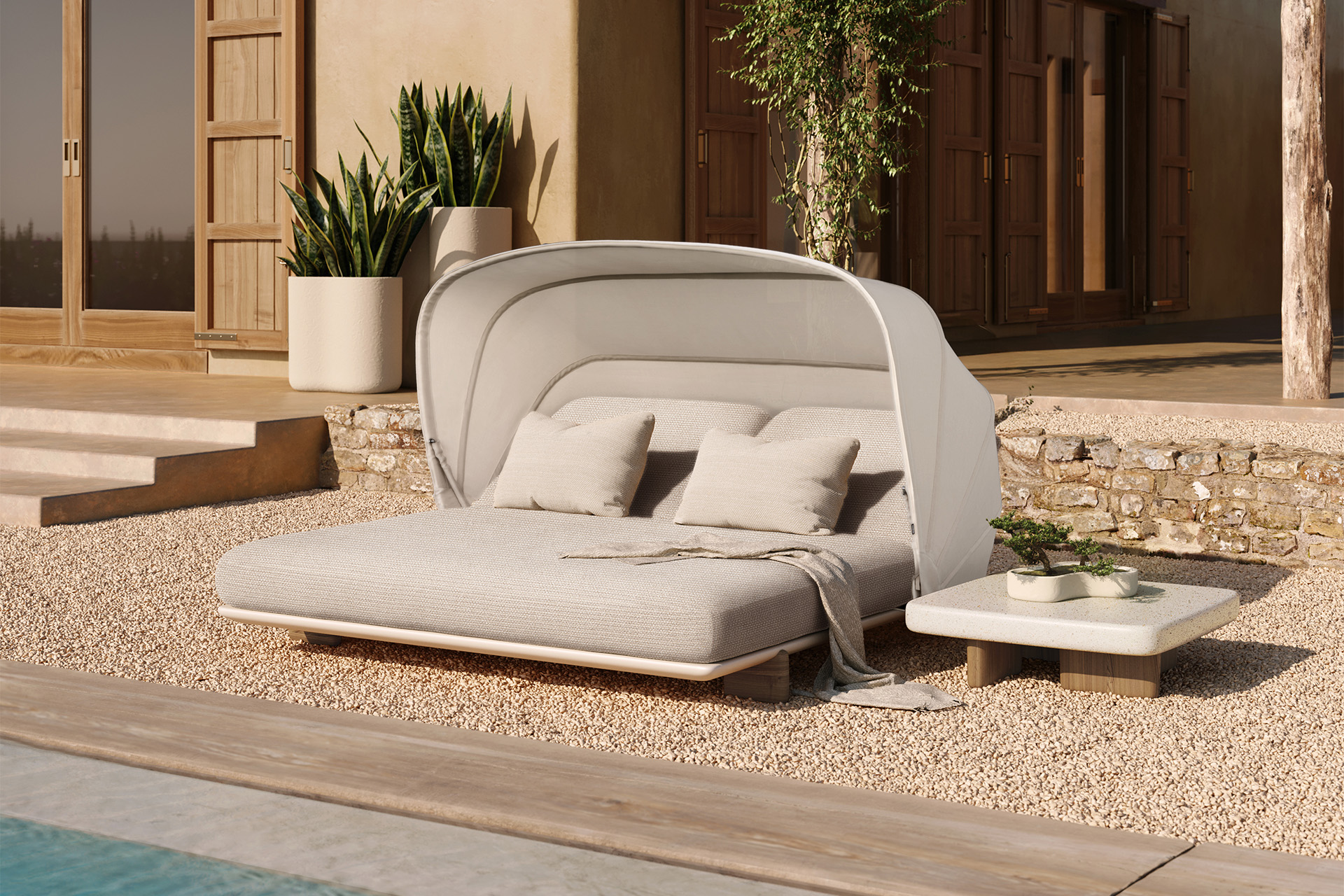 MILOS daybed s senčno streho - Vondom Zofe in lounge sestavi