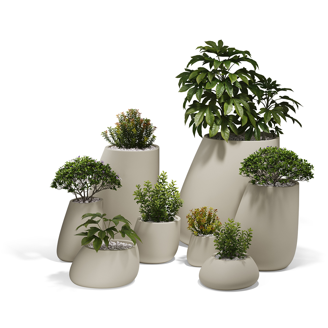 Vondom Stone Planter Stefano Giovannoni Ecru 