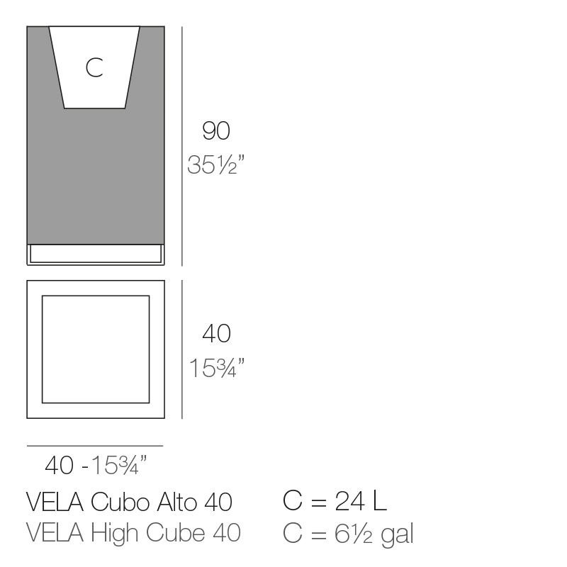 Products CUBE Vondom HIGH | Esteve VELA Ramón 40x40x90 by PLANTER