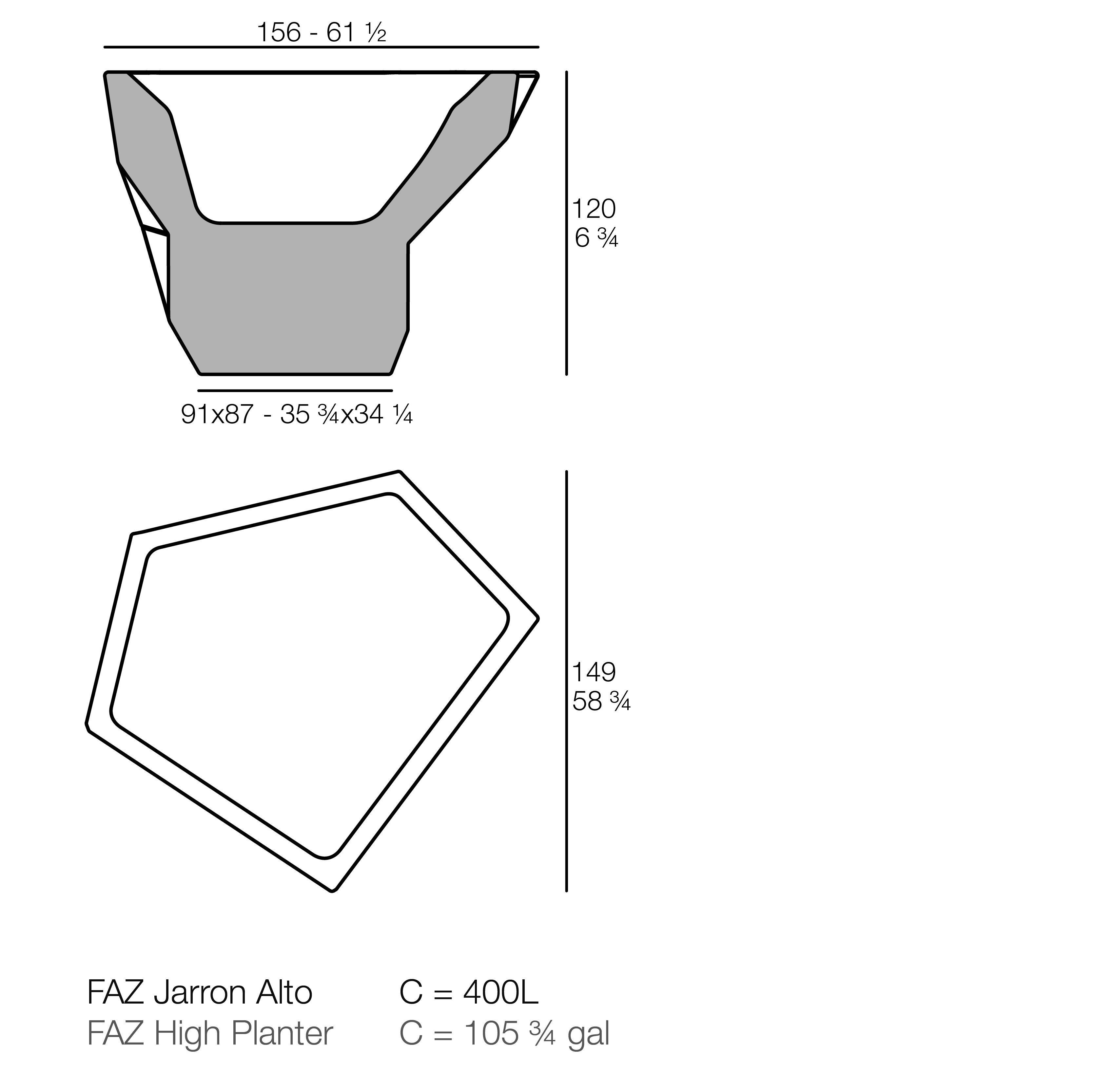 POT FAZ XL, H.159, Blanc mat de VONDOM