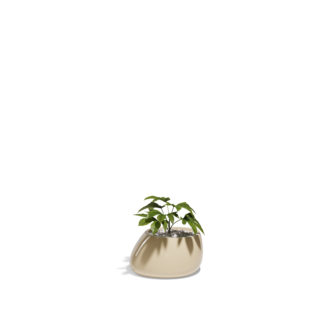 19 Vondom Stone Planter Stefano Giovannoni 55008F Cream Lacquered 