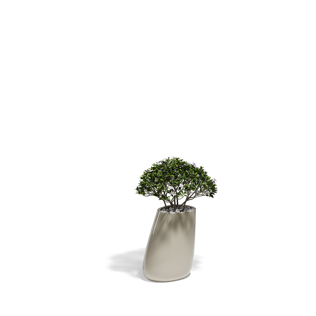 17 Vondom Stone Planter Stefano Giovannoni 55009F Ecru Lacquered 