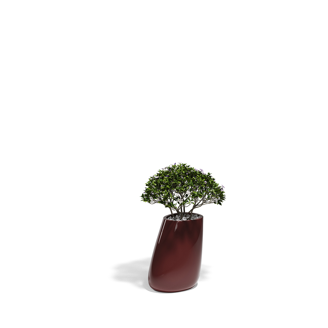 22 Vondom Stone Planter Stefano Giovannoni 55009F Garnet Lacquered 