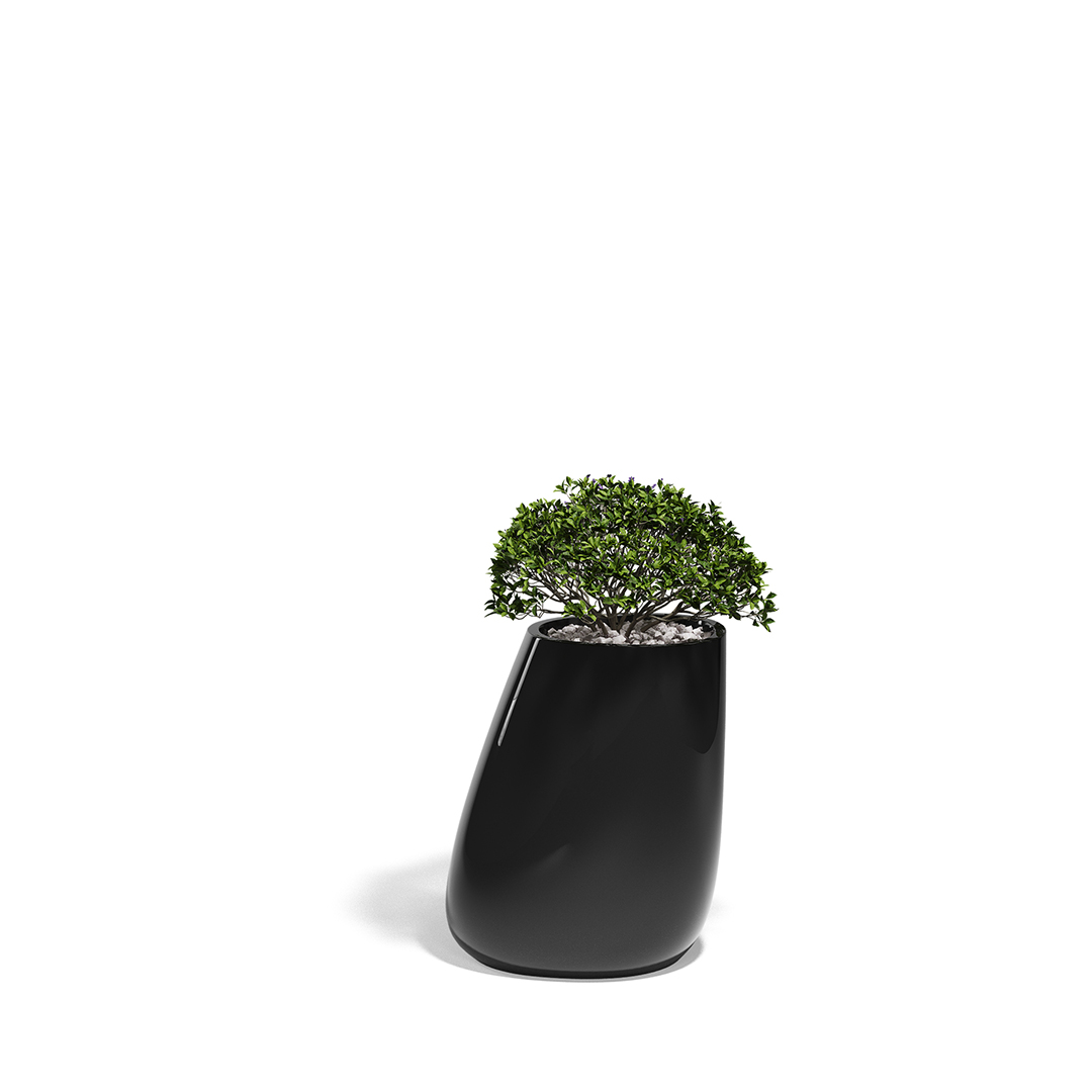 28 Vondom Stone Planter Stefano Giovannoni 55010F Black Lacquered 