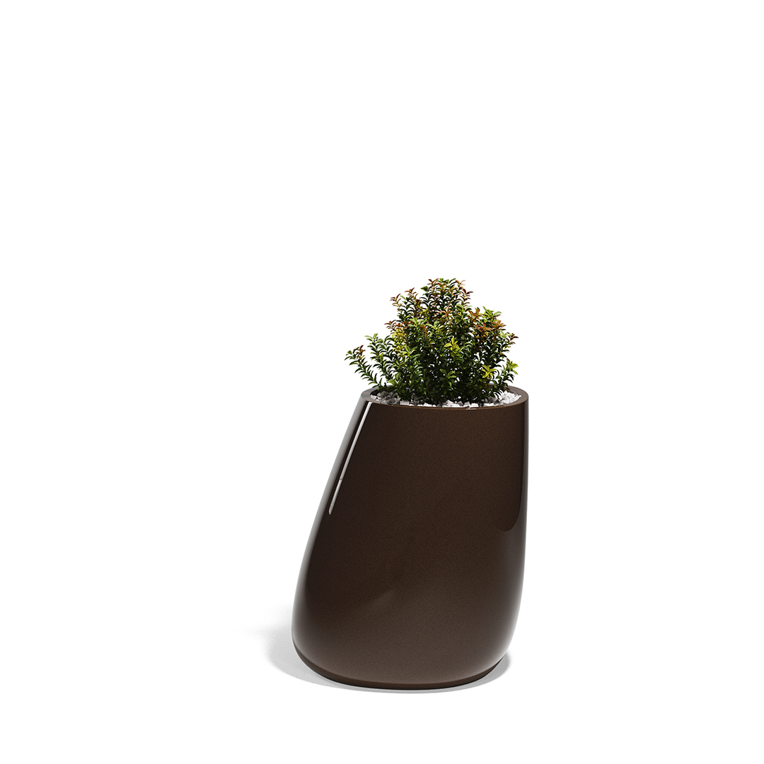 23 Vondom Stone Planter Stefano Giovannoni 55011F Brown Lacquered 
