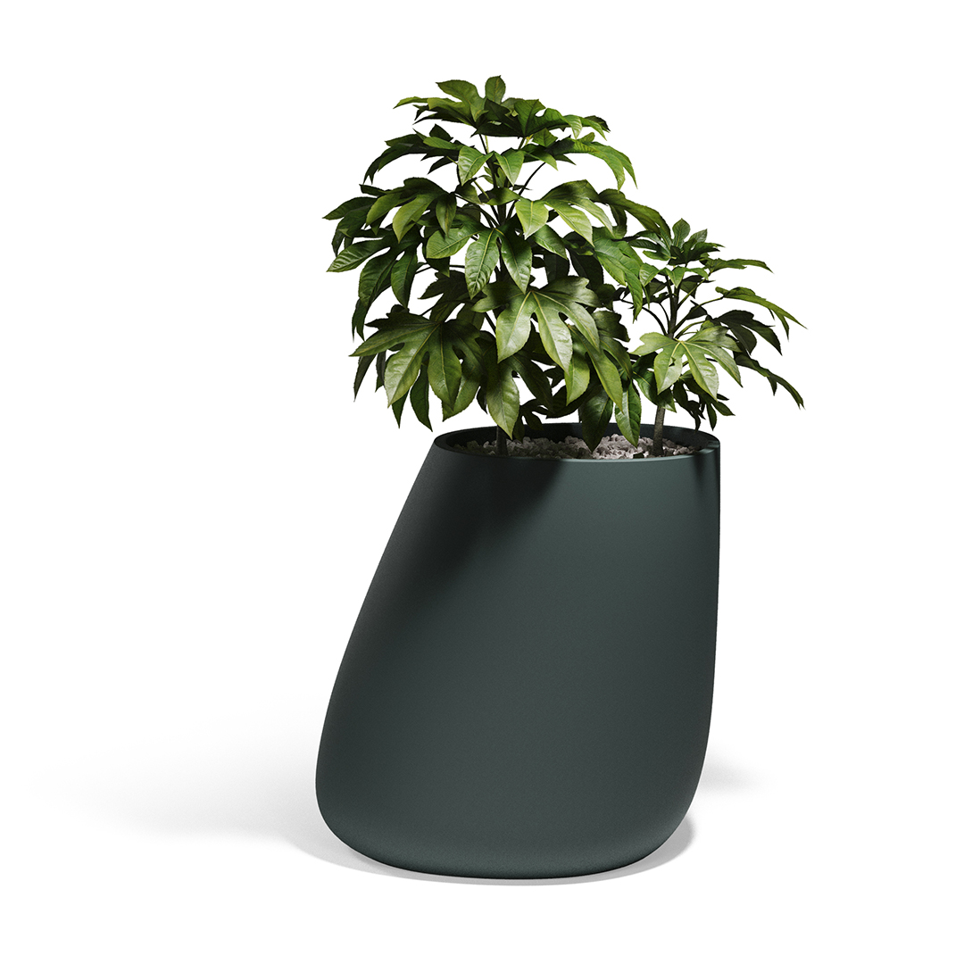 09 Vondom Stone Planter Stefano Giovannoni 55012A Green 
