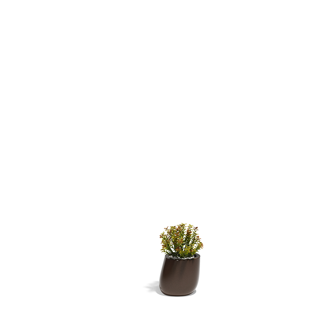 23 Vondom Stone Planter Stefano Giovannoni 55029F Brown Lacquered 