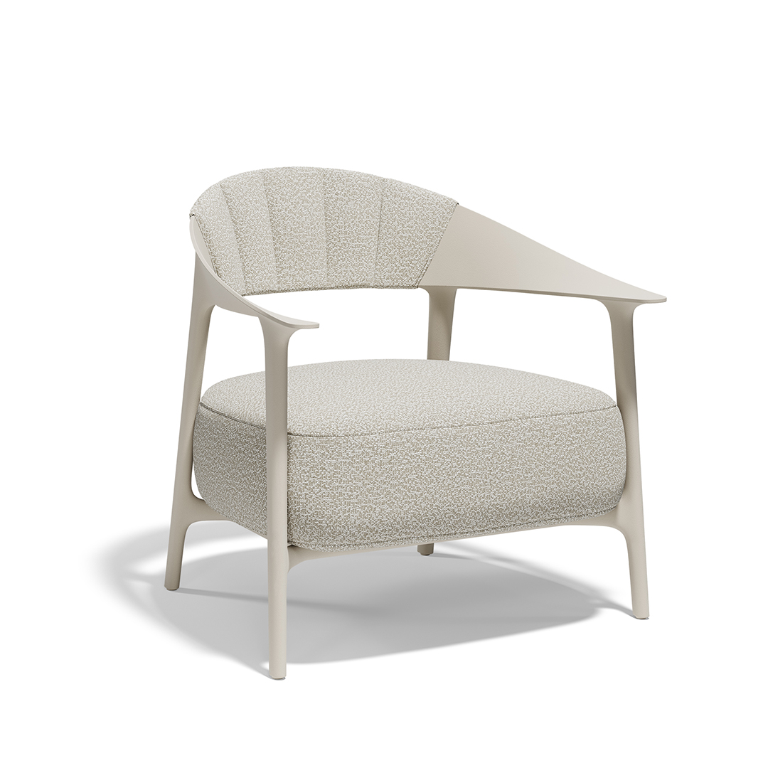 06 Vondom Africa Lounge Chair with Upholstered Backrest Eugeni Quitllet 65049 Ecru 